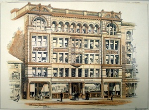The Central Exchange Building in Worcester, Massachusetts, around the turn of the century, 1900.